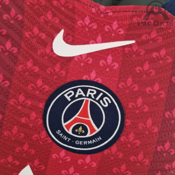 Camisa Paris Saint-Germain 22/23 Ed. Concept Versão Jogador Vermelha/azul + Personalização Grátis 