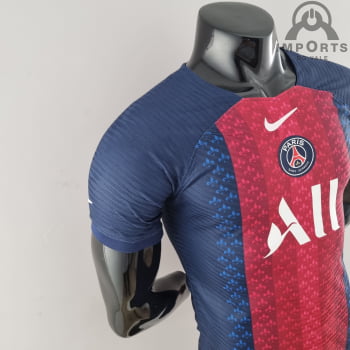 Camisa Paris Saint-Germain 22/23 Ed. Concept Versão Jogador Vermelha/azul + Personalização Grátis