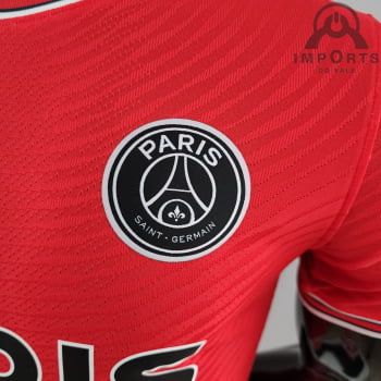Camisa Paris Saint-Germain 22/23 Ed. Concept Versão Jogador Vermelha + Personalização Grátis