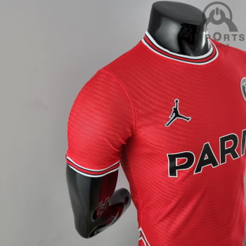 Camisa Paris Saint-Germain 22/23 Ed. Concept Versão Jogador Vermelha + Personalização Grátis