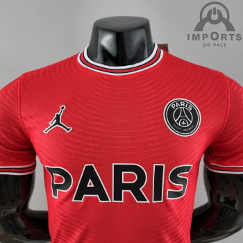 Camisa Paris Saint-Germain 22/23 Ed. Concept Versão Jogador Vermelha + Personalização Grátis