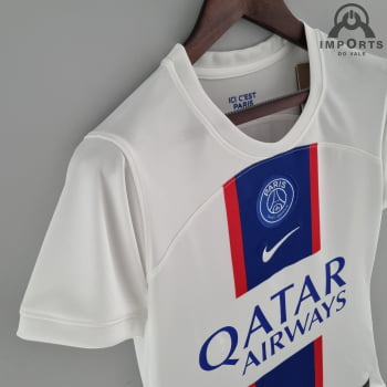 Camisa Paris Saint-Germain (PSG) II 22/23 Versão Feminina + Personalização Grátis