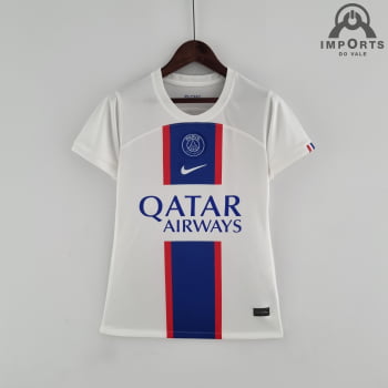Camisa Paris Saint-Germain (PSG) II 22/23 Versão Feminina + Personalização Grátis Camisa Paris Saint-Germain (PSG) II 22/23 Versão Feminina + Personalização Grátis