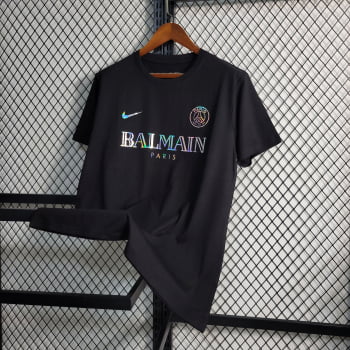 Camisa Paris Saint-Germain (PSG) 23/24 Versão Torcedor Ed. Especial Balmain Reletiva + Personalização Grátis