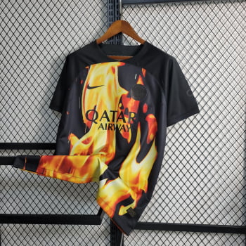Camisa Paris Saint-Germain (PSG) 23/24 Versão Torcedor Ed. Especial Fire + Personalização Grátis
