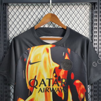 Camisa Paris Saint-Germain (PSG) 23/24 Versão Torcedor Ed. Especial Fire + Personalização Grátis