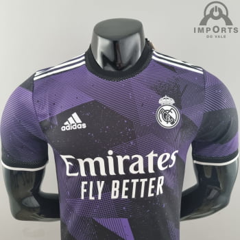 Camisa Real Madrid 22/23 Versão Jogador Ed. Especial + Personalização Grátis - Roxo com Preto