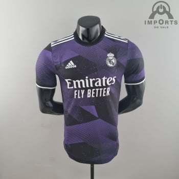 Camisa Real Madrid 22/23 Versão Jogador Ed. Especial + Personalização Grátis - Roxo com Preto
