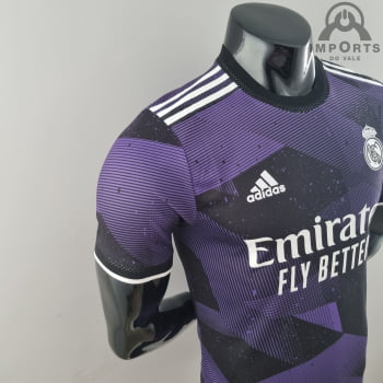 Camisa Real Madrid 22/23 Versão Jogador Ed. Especial + Personalização Grátis - Roxo com Preto