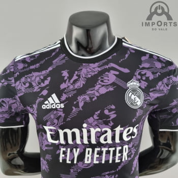 Camisa Real Madrid 22/23 Versão Jogador Ed. Especial Perto/lilás + Personalização Grátis 