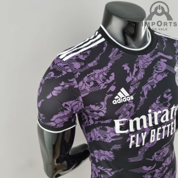 Camisa Real Madrid 22/23 Versão Jogador Ed. Especial Perto/lilás + Personalização Grátis 