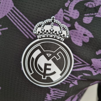 Camisa Real Madrid 22/23 Versão Jogador Ed. Especial Perto/lilás + Personalização Grátis 