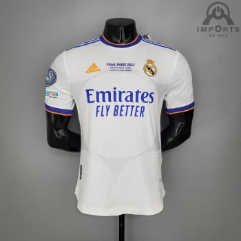 Camisa Real Madrid l 21/22 Versão Jogador Final Da Champions League + Personalização Grátis
