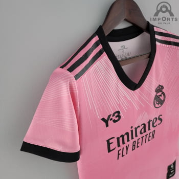 Camisa Real Madrid 2022 Versão Feminina Edição Especial Y3- Rosa