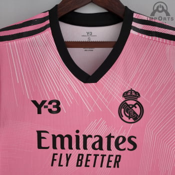 Camisa Real Madrid 2022 Versão Feminina Edição Especial Y3- Rosa