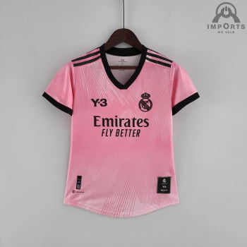 Camisa Real Madrid 2022 Versão Feminina Edição Especial Y3- Rosa
