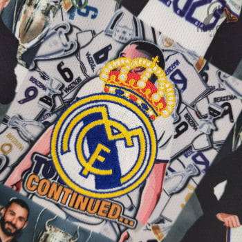 Camisa Real Madrid 22/23 Ed. Comemorativa Benzema Versão Torcedor + Personalização Grátis