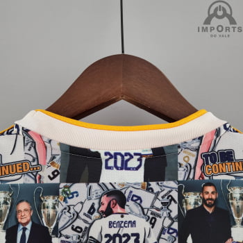 Camisa Real Madrid 22/23 Ed. Comemorativa Benzema Versão Torcedor + Personalização Grátis