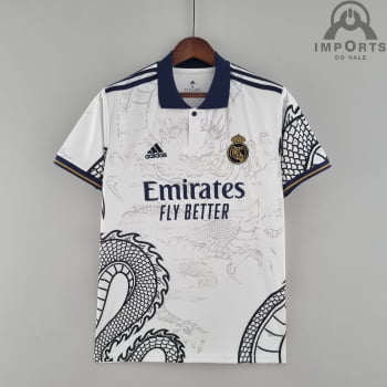 Camisa Real Madrid 22/23 Ed. Especial Dragão Chinês Versão Torcedor + Personalização Grátis