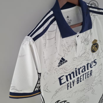 Camisa Real Madrid 22/23 Ed. Especial Dragão Chinês Versão Torcedor + Personalização Grátis
