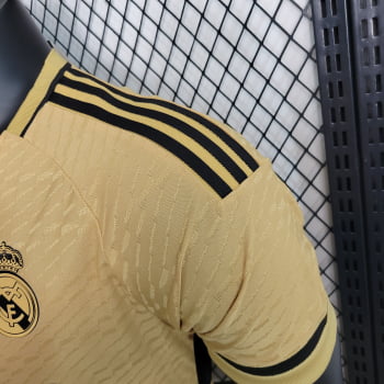 Camisa Real Madrid 23/24 Versão Jogador Ed. Especial Dourada + Personalização Grátis