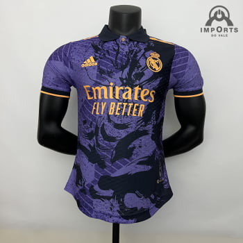 Camisa Real Madrid 23/24 Versão Jogador Ed. Especial Roxa/preta + Personalização Grátis Camisa Real Madrid 23/24 Versão Jogador Ed. Especial Roxa/preta + Personalização Grátis