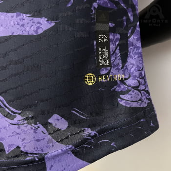 Camisa Real Madrid 23/24 Versão Jogador Ed. Especial Roxa/preta + Personalização Grátis