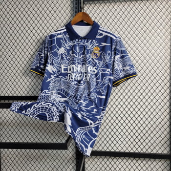 Camisa Gola Polo Real Madrid 23/24 Ed. Especial Dragão Azul