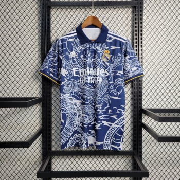 Camisa Gola Polo Real Madrid 23/24 Ed. Especial Dragão Azul Camisa Gola Polo Real Madrid 23/24 Ed. Especial Dragão Azul