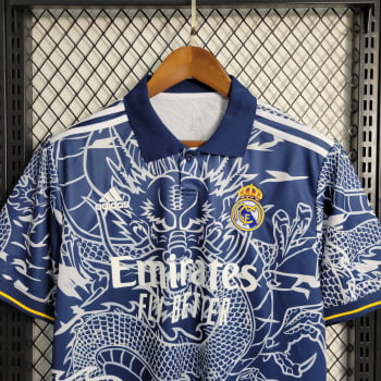 Camisa Gola Polo Real Madrid 23/24 Ed. Especial Dragão Azul