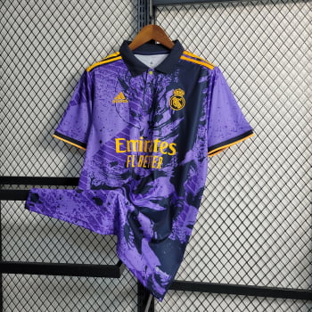 Camisa Gola Polo Real Madrid 23/24 Versão Torcedor Ed. Especial Roxa