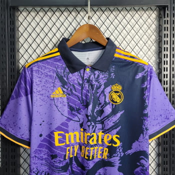 Camisa Gola Polo Real Madrid 23/24 Versão Torcedor Ed. Especial Roxa