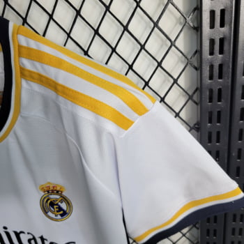 Camisa Real Madrid I 23/24 Versão Feminina + Patchs + Personalização Grátis