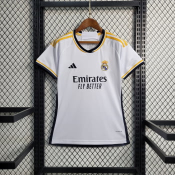 Camisa Real Madrid I 23/24 Versão Feminina + Personalização Grátis