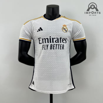 Camisa Real Madrid I 23/24 Versão Jogador + Personalização Grátis Camisa Real Madrid I 23/24 Versão Jogador + Personalização Grátis