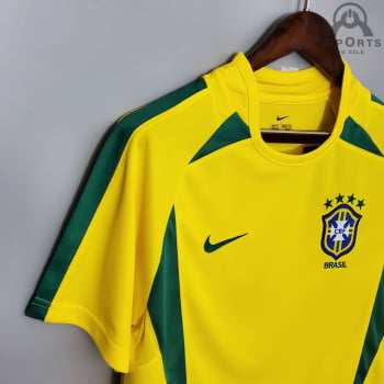 Camisa Retrô da Seleção Brasileira I 2002 Versão Torcedor + Personalização Grátis
