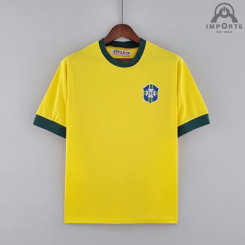 Camisa Retrô da Seleção Brasileira I 1970 Versão Torcedor + Personalização Grátis