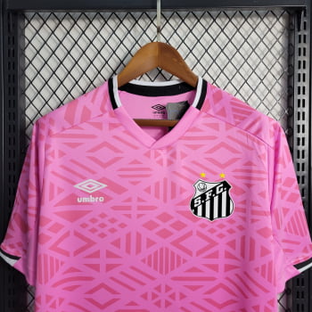 Camisa Santos 22/23 Versão Torcedor Ed. Especial Outubro Rosa + Personalização Grátis