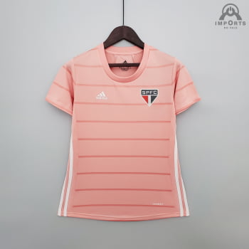 Camisa São Paulo 21/22 Ed. Especial Outubro Rosa Versão Feminina + Personalização Grátis