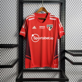 Camisa São Paulo 23/24 Treino + Patrocínios - Vermelha
