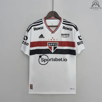 Camisa São Paulo I 22/23 Versão Torcedor + Patrocínios + Personalização Grátis