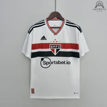 Camisa São Paulo I 22/23 + Versão Torcedor + Patrocínios + Personalização Grátis