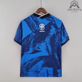 Camisa Seleção Brasileira 2022 Versão Torcedor Clássica Azul + Personalização Grátis