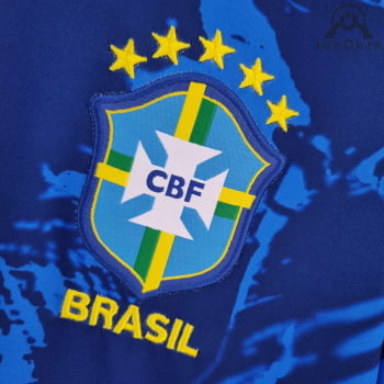 Camisa Seleção Brasileira 2022 Versão Torcedor Clássica Azul + Personalização Grátis Camisa Seleção Brasileira 2022 Versão Torcedor Clássica Azul + Personalização Grátis