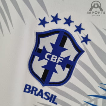 Camisa da Seleção Brasileira 2022 Clássica Branca Versão Torcedor + Personalização Grátis 