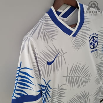 Camisa da Seleção Brasileira 2022 Clássica Branca Versão Torcedor + Personalização Grátis 