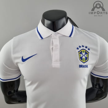Camisa da Seleção Brasileira 2022 Gola Polo Branca