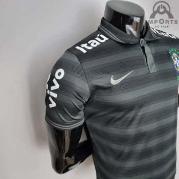 Camisa da Seleção Brasileira 2022 Gola Polo Preta