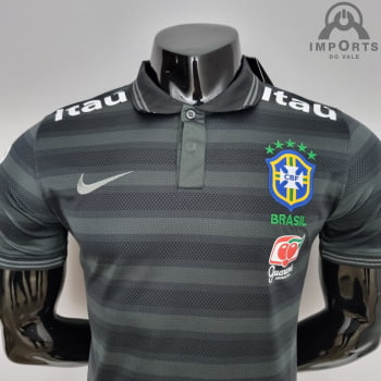 Camisa da Seleção Brasileira 2022 Gola Polo Preta