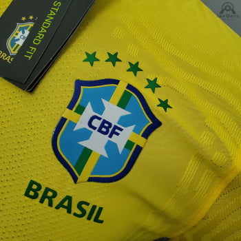 Camisa Seleção Brasileira I 20/21 Versão Jogador + Personalização Grátis Camisa Seleção Brasileira I 20/21 Versão Jogador + Personalização Grátis